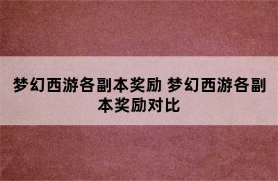 梦幻西游各副本奖励 梦幻西游各副本奖励对比